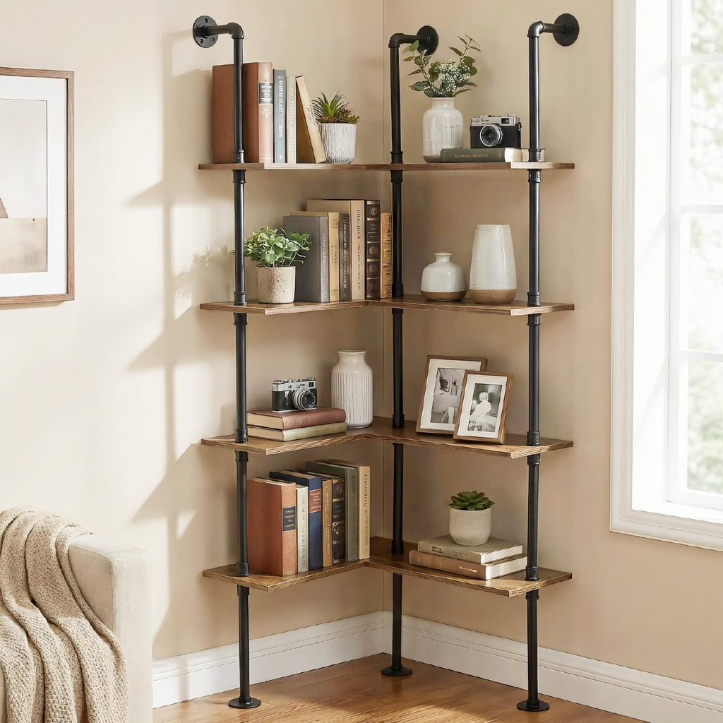 Industrial Pipe Corner Bookshelf M330
