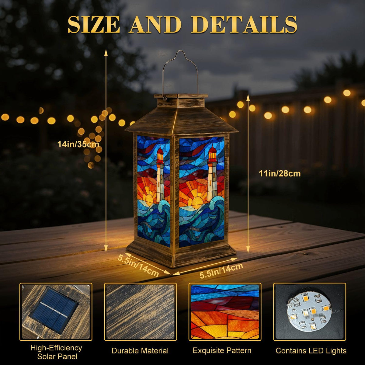 Solar Powered Waterproof Outdoor Hanging Lantern M396