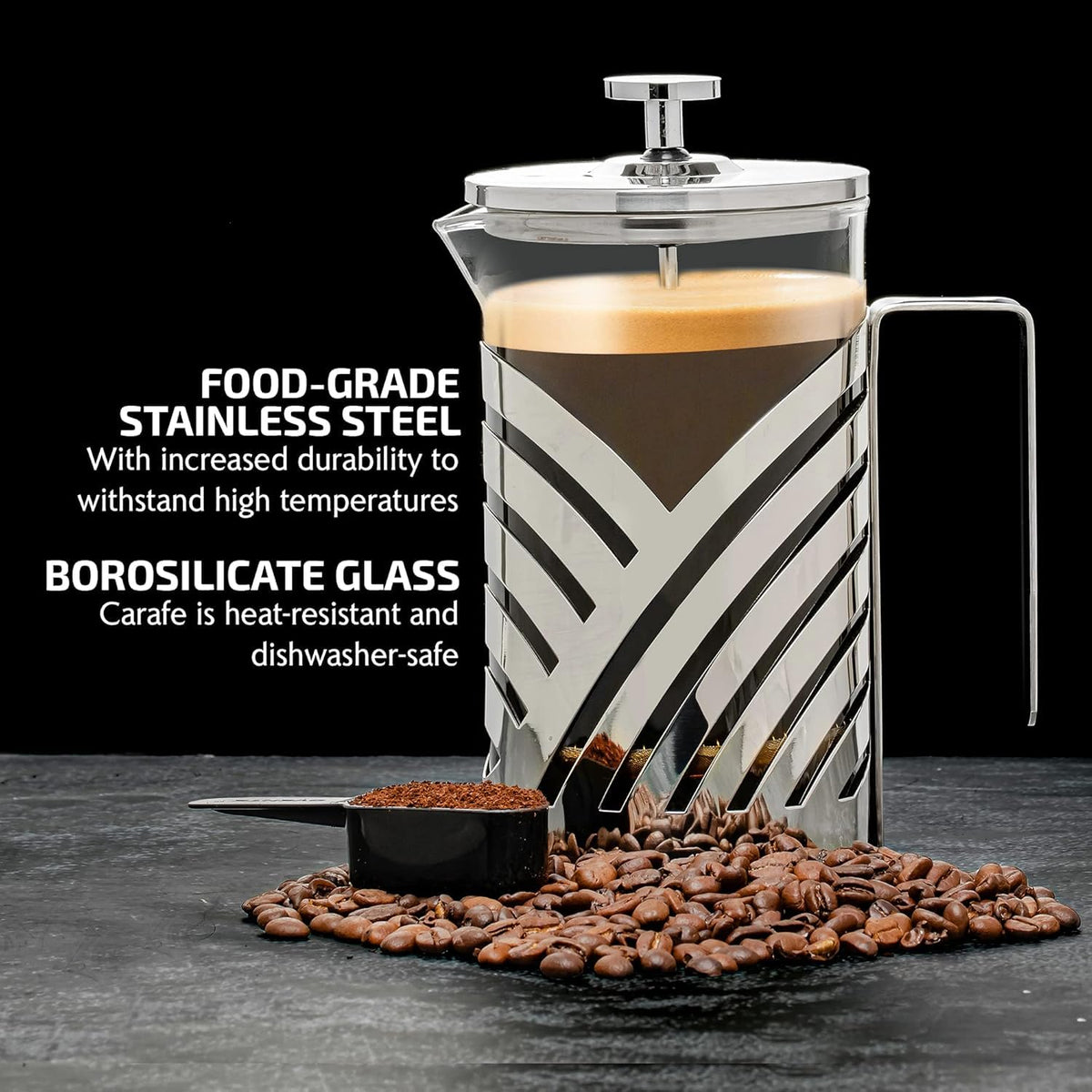 French Press Coffee Maker 34oz with 4 Filters B92998
