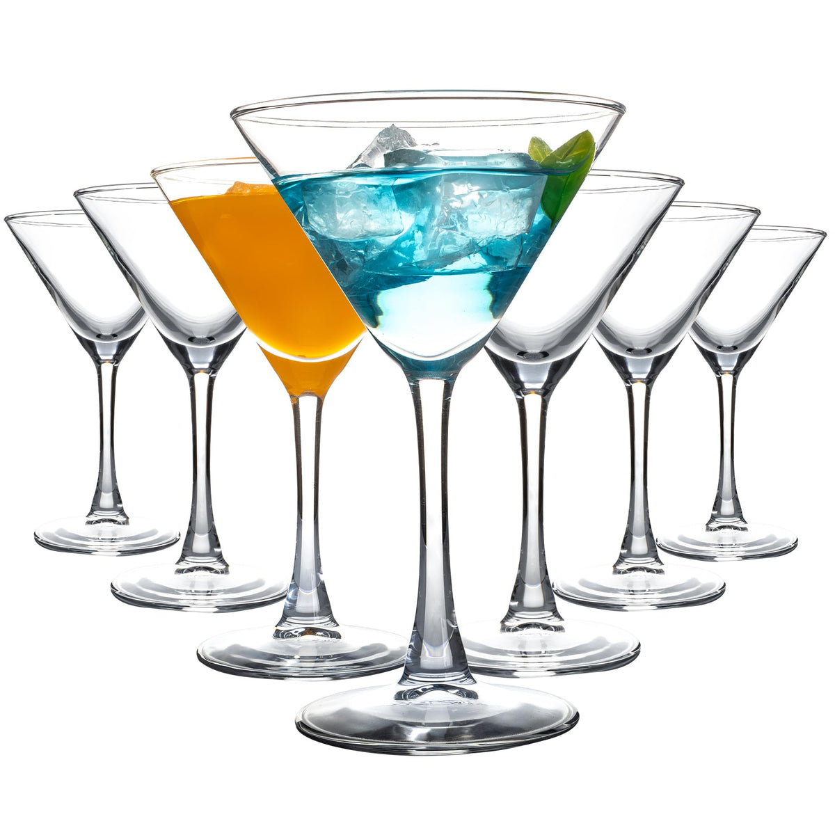 Martini Glasses Set of 7, 6 oz Reusable Cocktail Glasses with Stem S7925