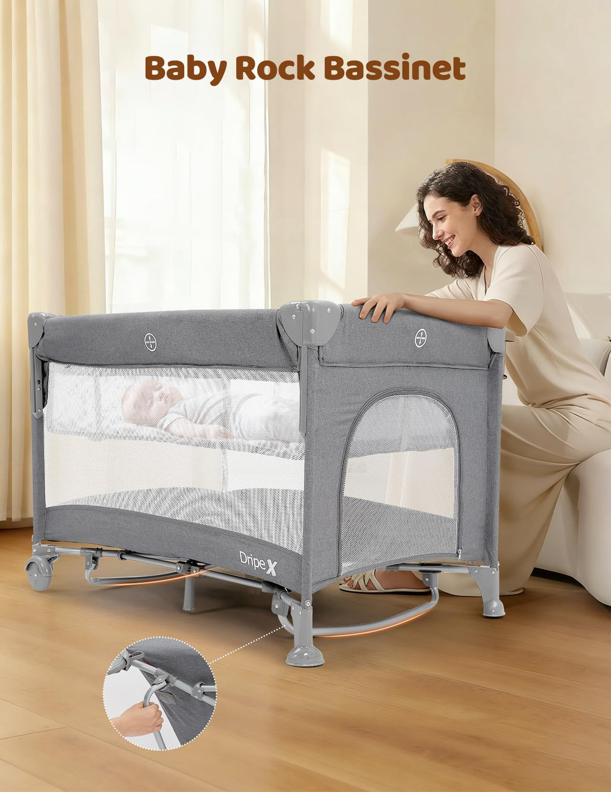 5 in 1 Baby Bassinet Light Grey P681