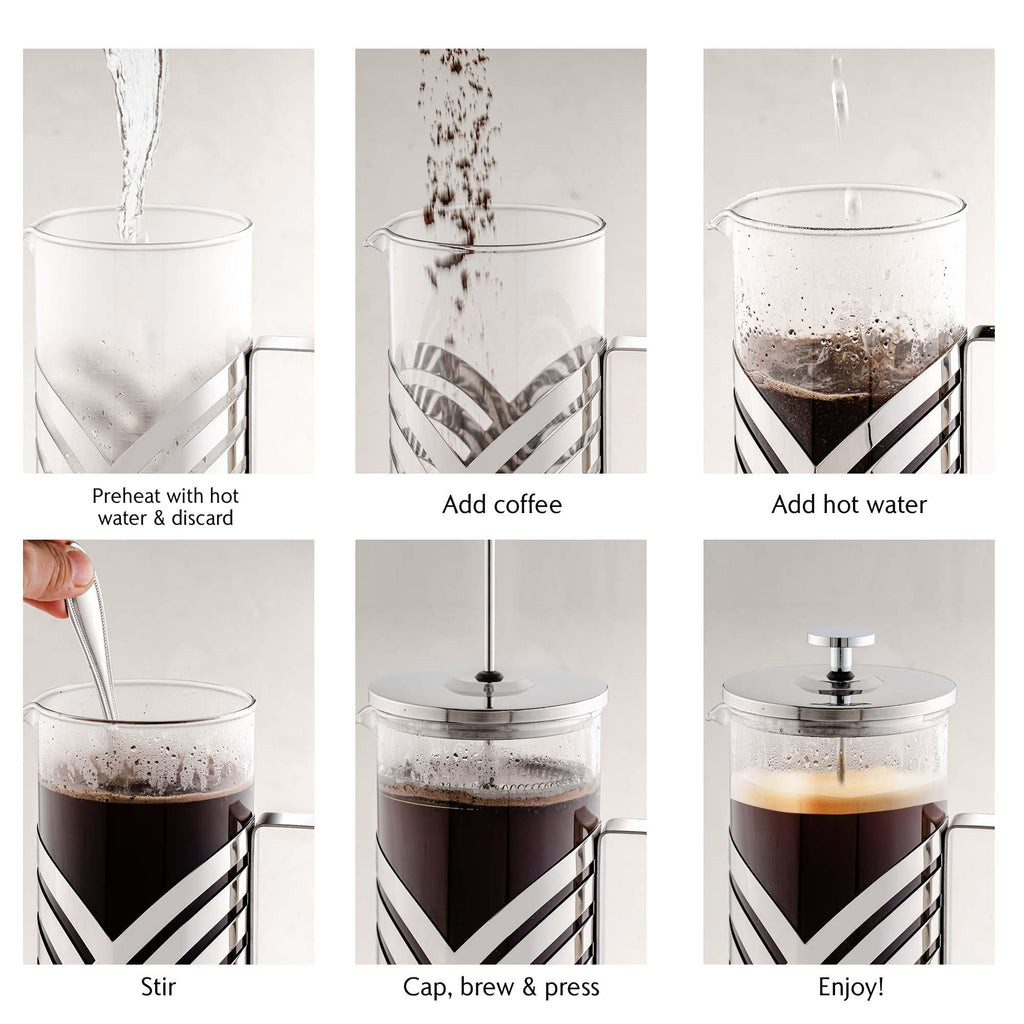 French Press Coffee Maker 34oz with 4 Filters B92998