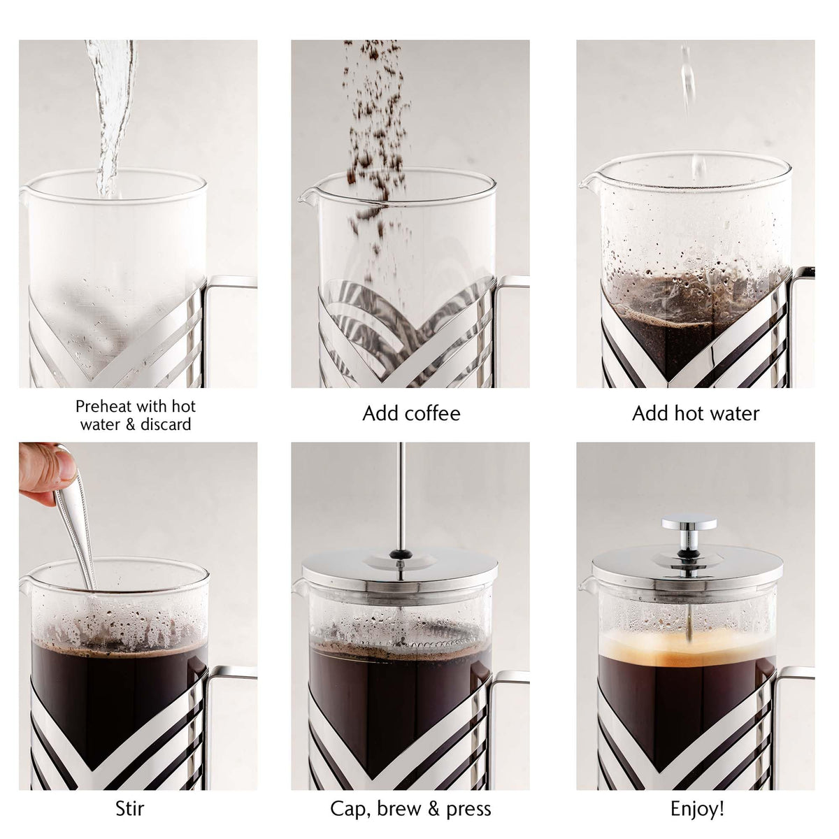 French Press Coffee Maker 34oz with 4 Filters B92998