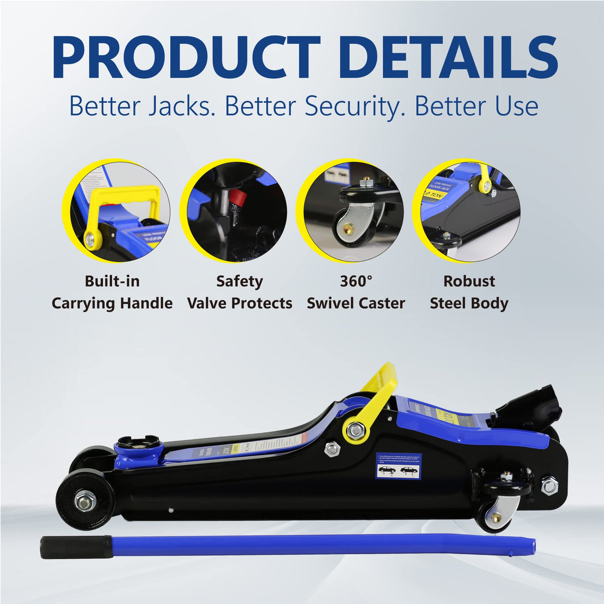 Low Profile Steel Floor Jack, 4000 lb U970207