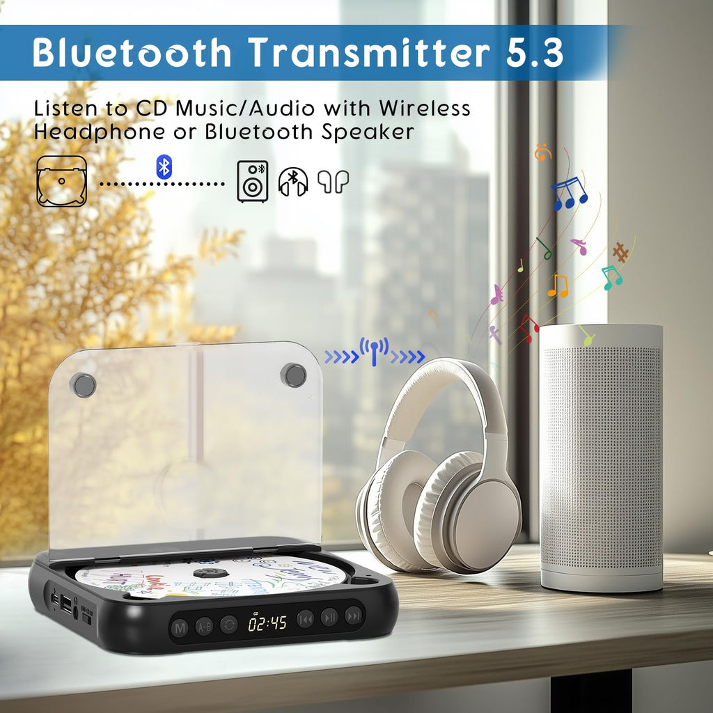 Black Portable Bluetooth CD Player E306911