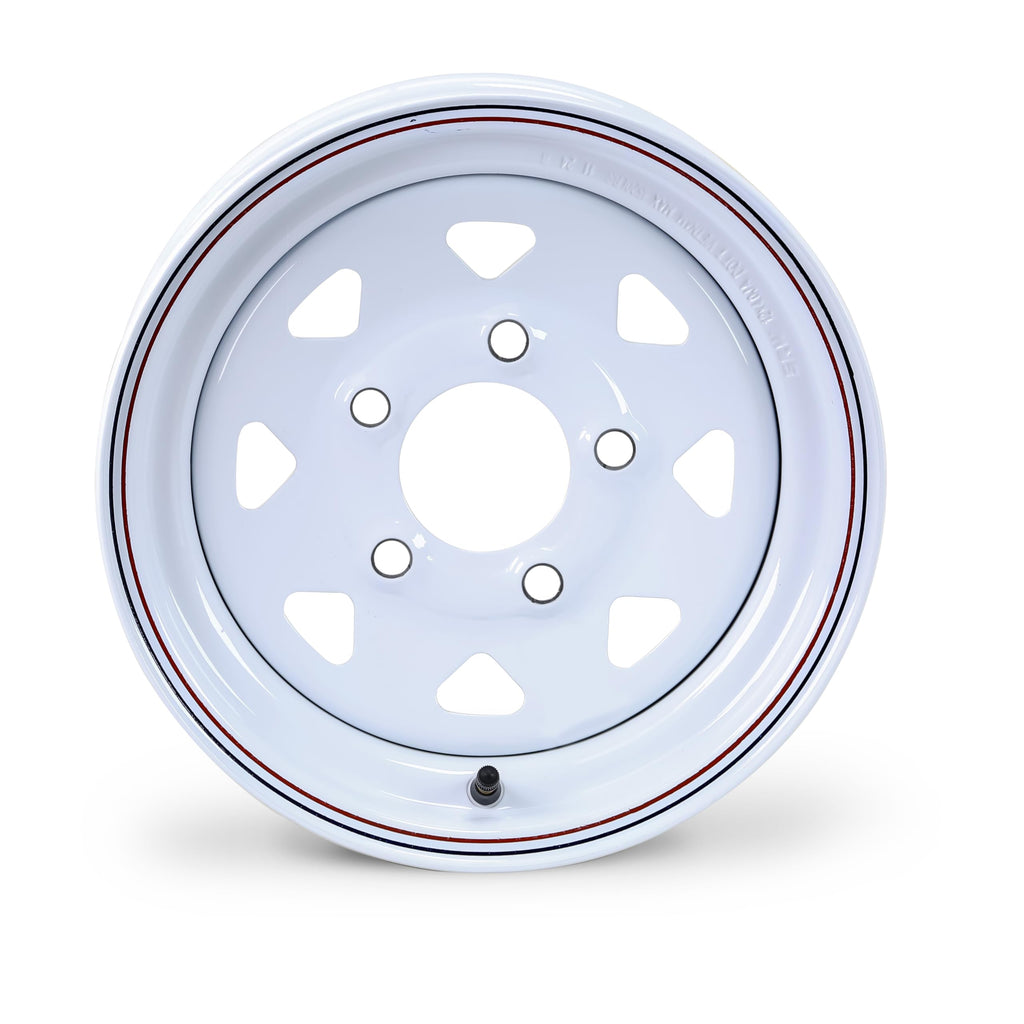 5.30-12 Trailer Tire Wheel 6-Ply White Spoke Rim E1034