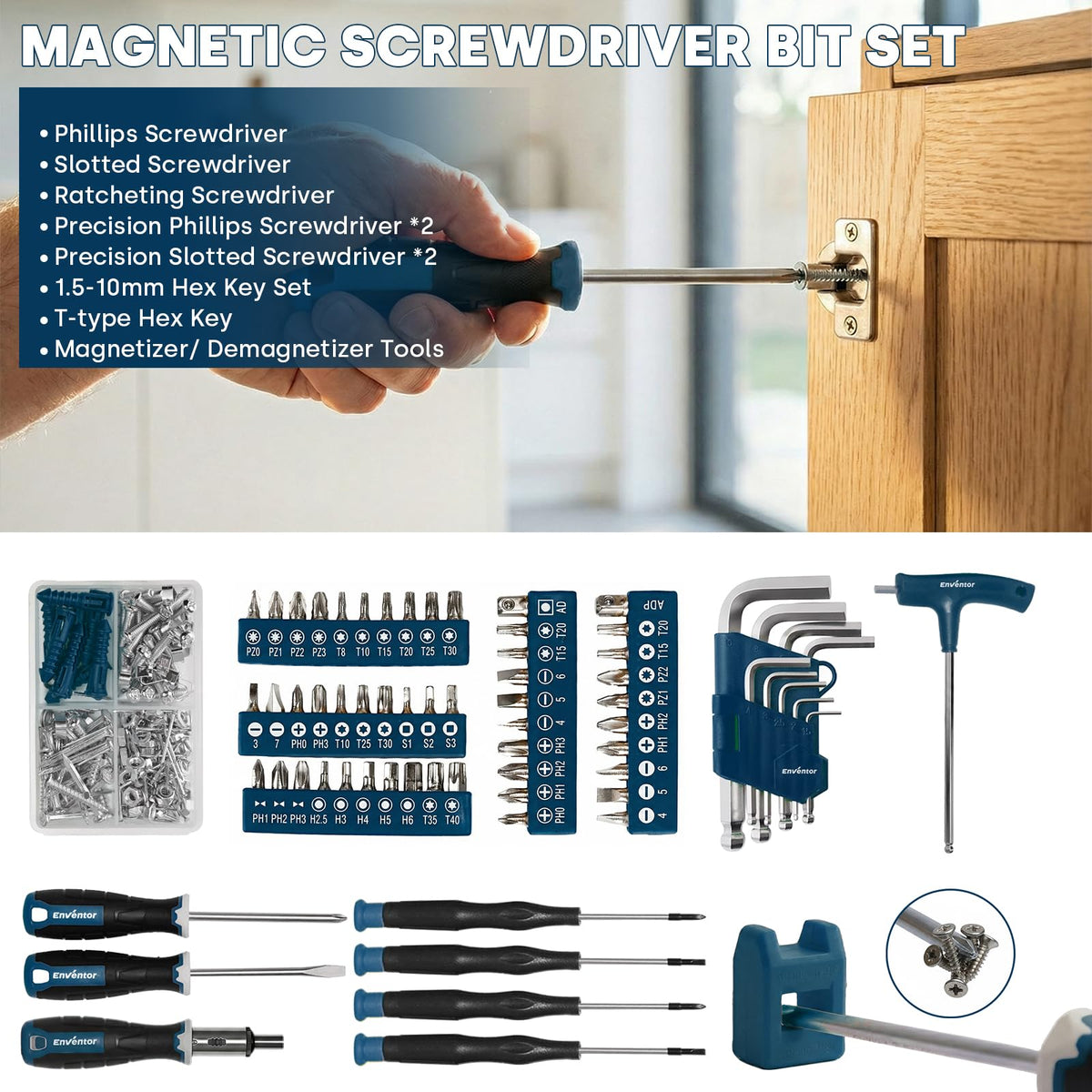 220 Pieces Blue Tool Set with Molded Storage Case F428