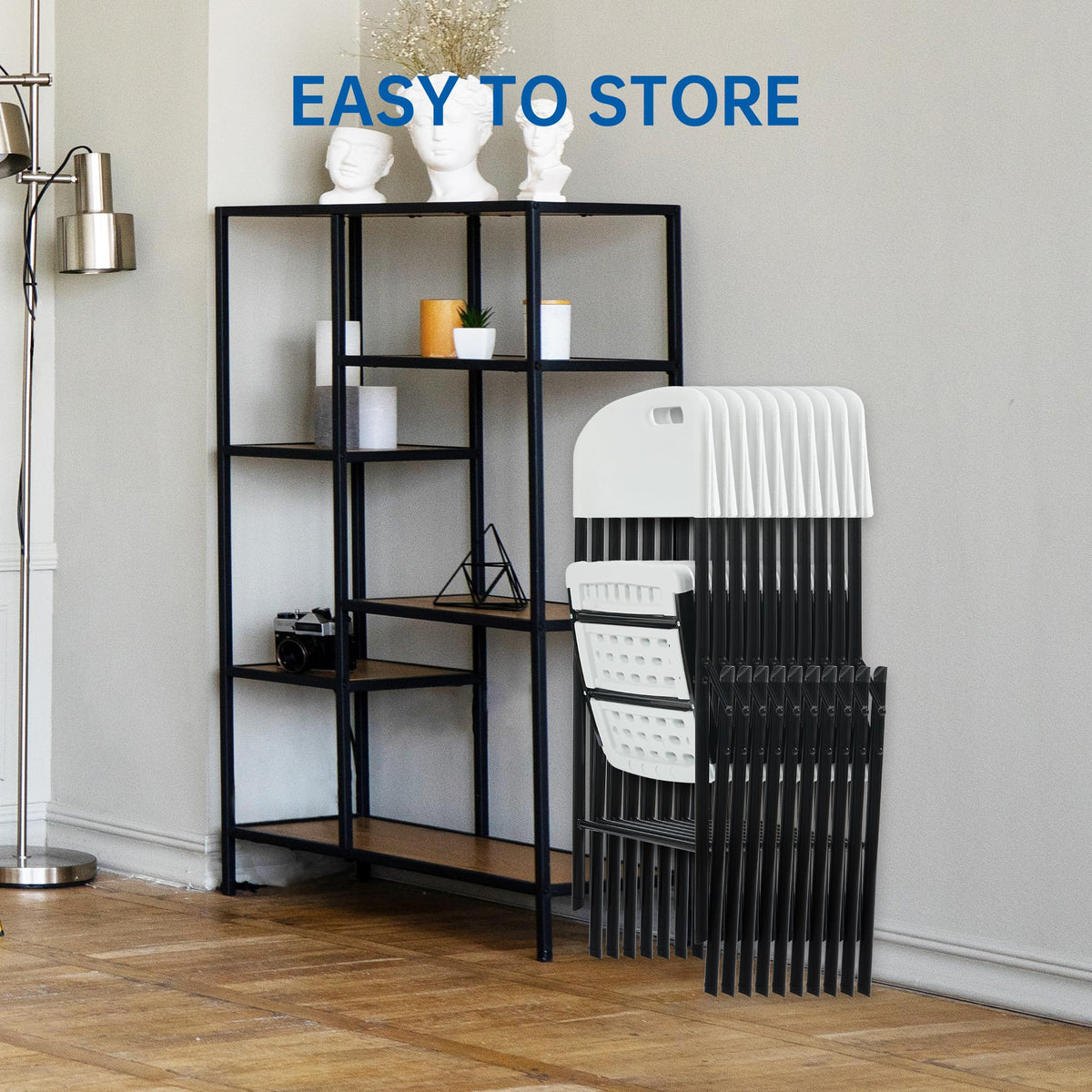 10 Pack White 800 LBS Folding Chairs F72775