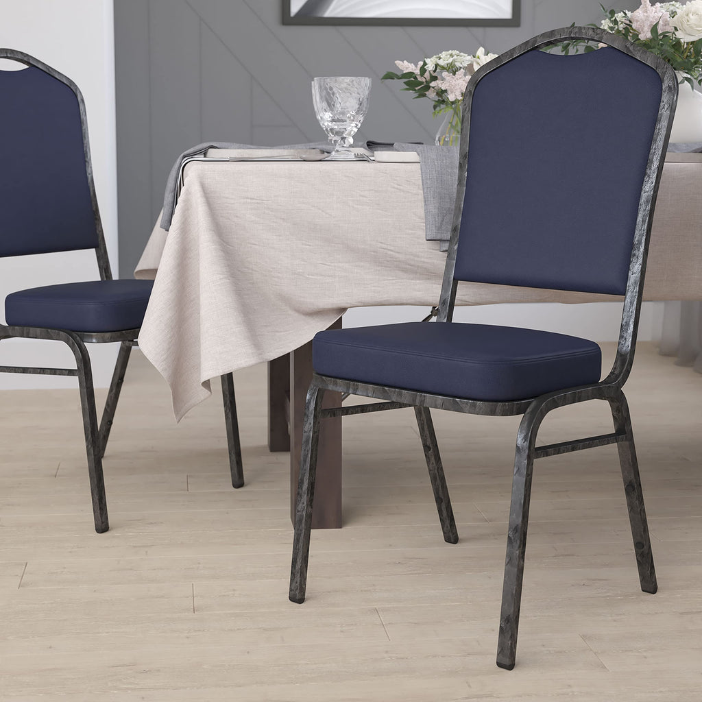 Silver Vinyl Stackable Banquet Chair O5535