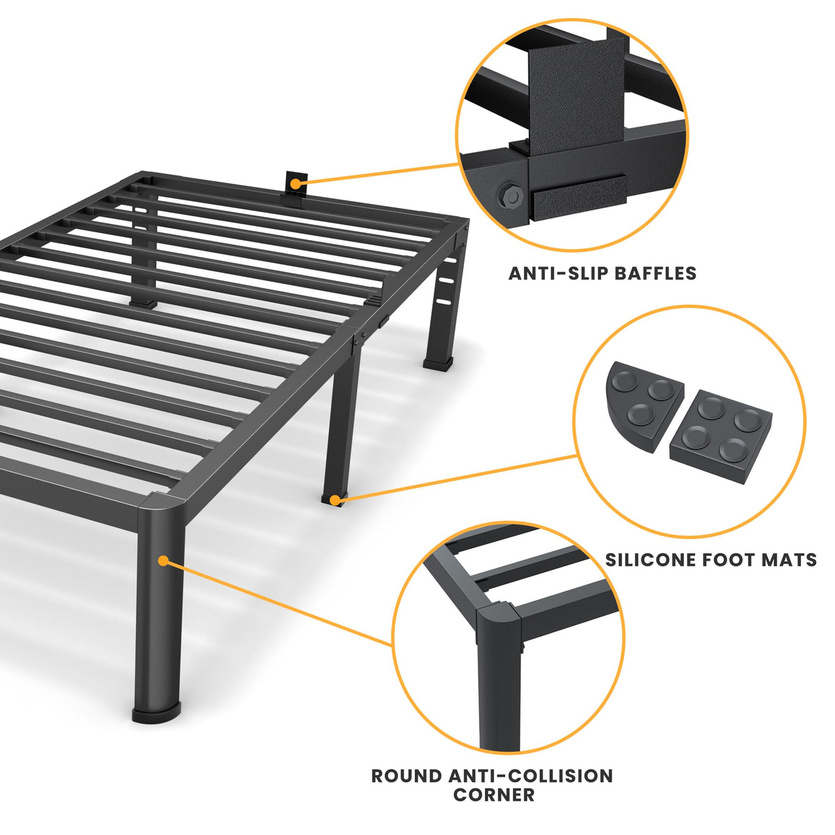 14 Inch Twin Metal Bed Frame X9046