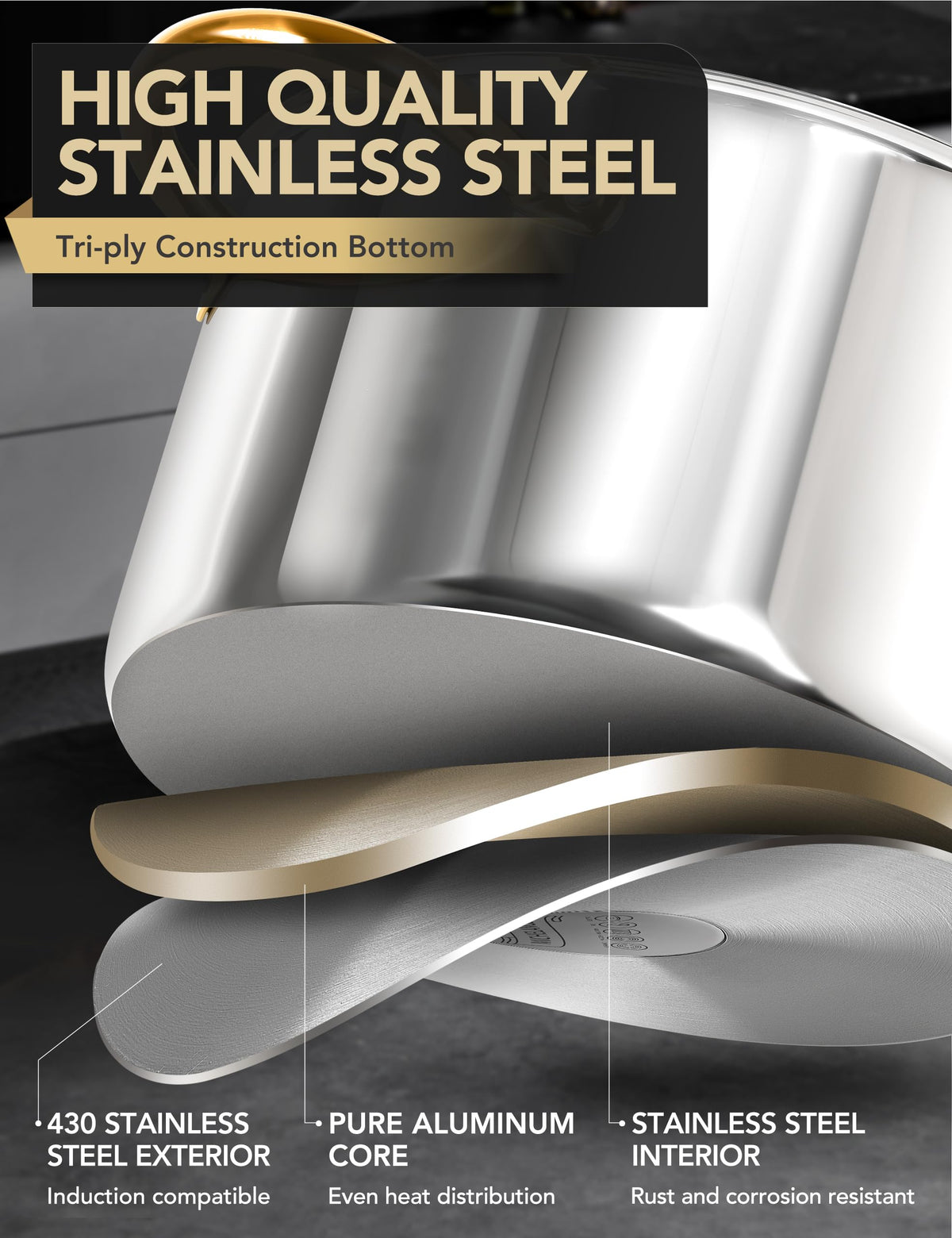 20 Quart Stainless Steel Stock Pot with Lid F12660