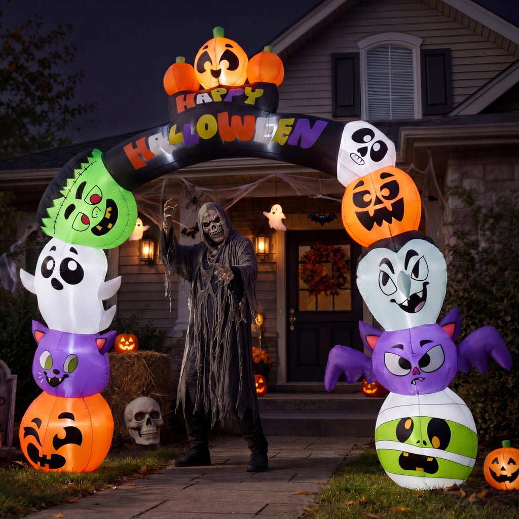 8 FT Halloween Inflatable Pumpkin Archway with LED Lights G910749