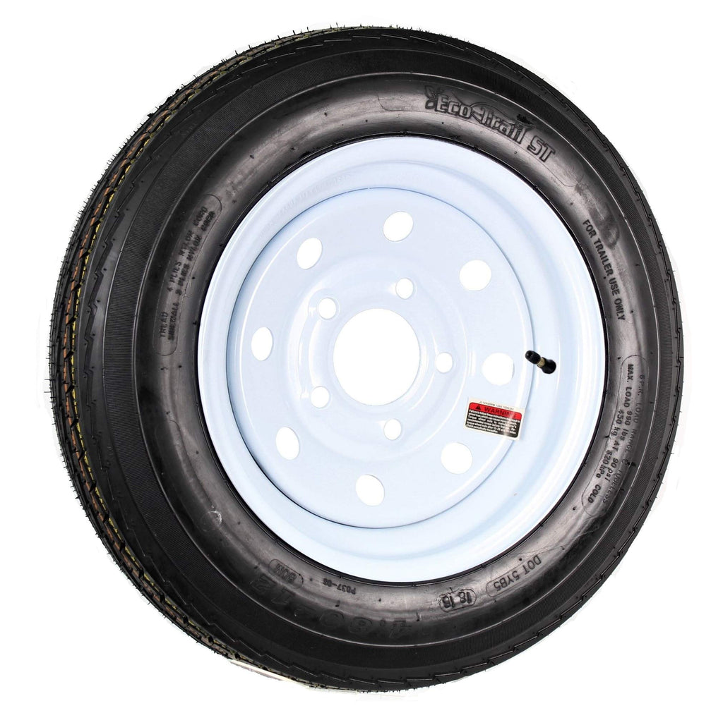 White 5 Lug Trailer Tire Rim Assembly Q791