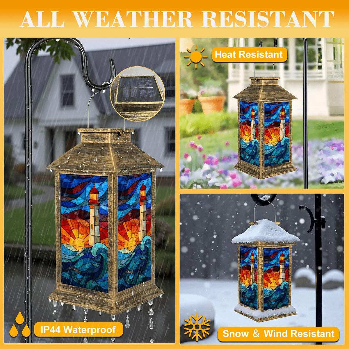 Solar Powered Waterproof Outdoor Hanging Lantern M396