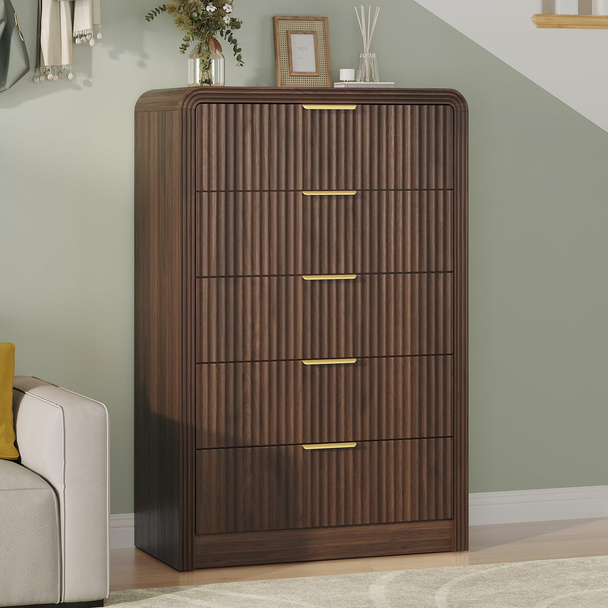 Fluted 5 Drawers Dresser L40485
