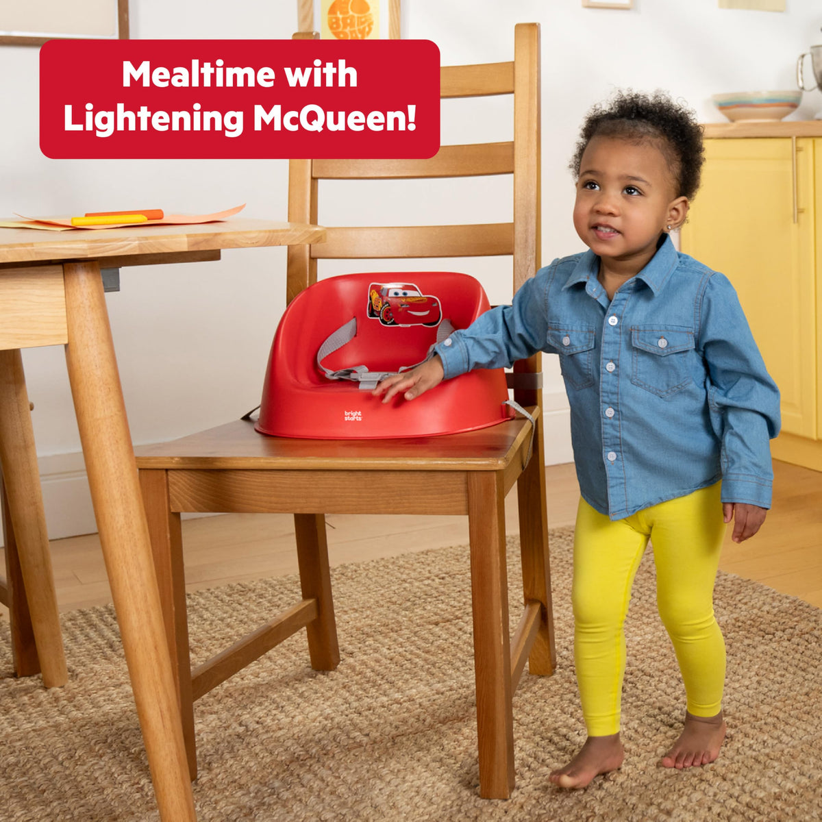 Easy-Clean Baby Booster Feeding Chair with 3-Point Harness V42125