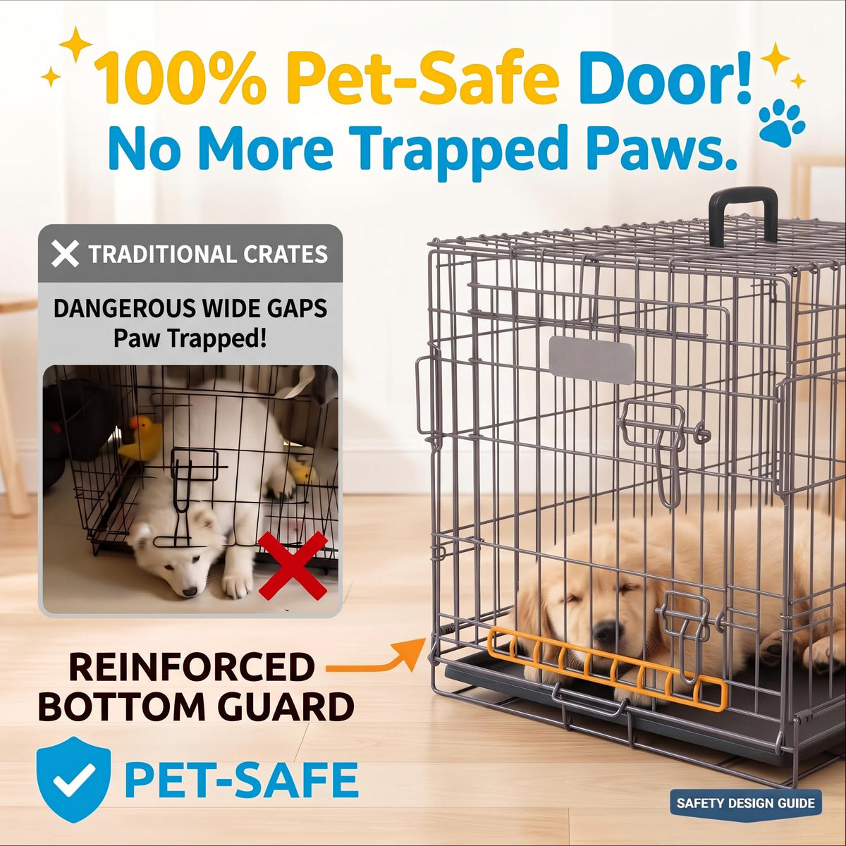 48inch 2-Door Foldable Metal Wire Dog Crate E2522