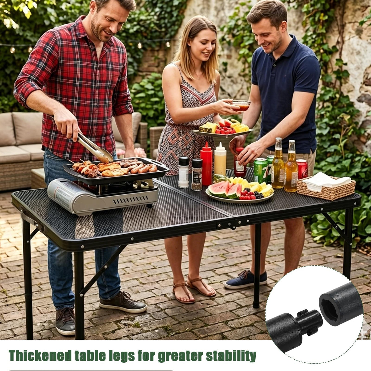 4Ft Metal Folding Camping Table X881767
