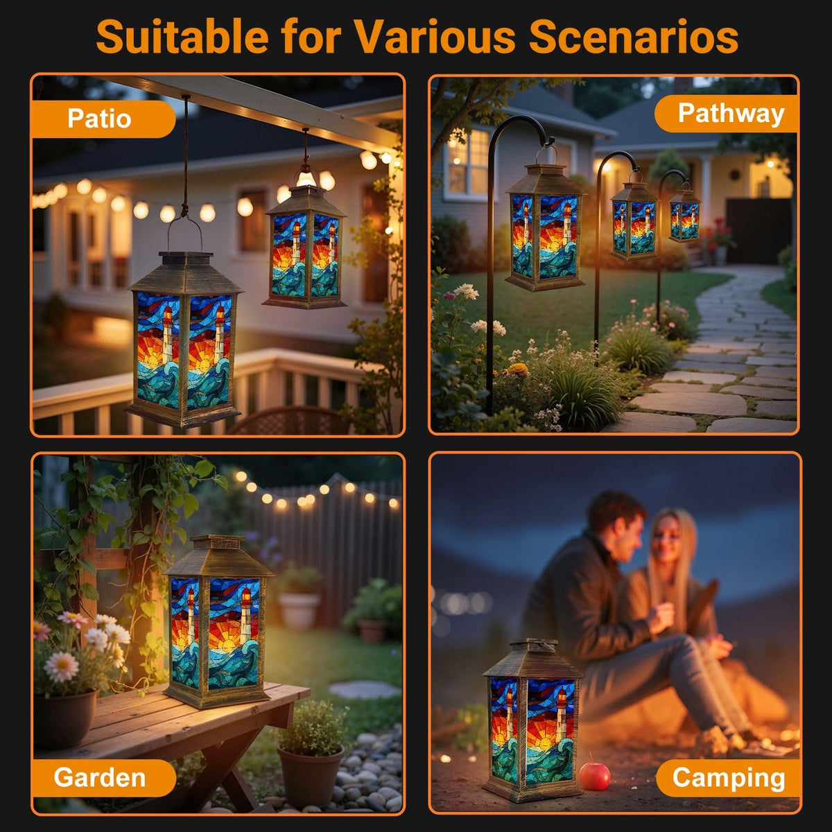 Solar Powered Waterproof Outdoor Hanging Lantern M396