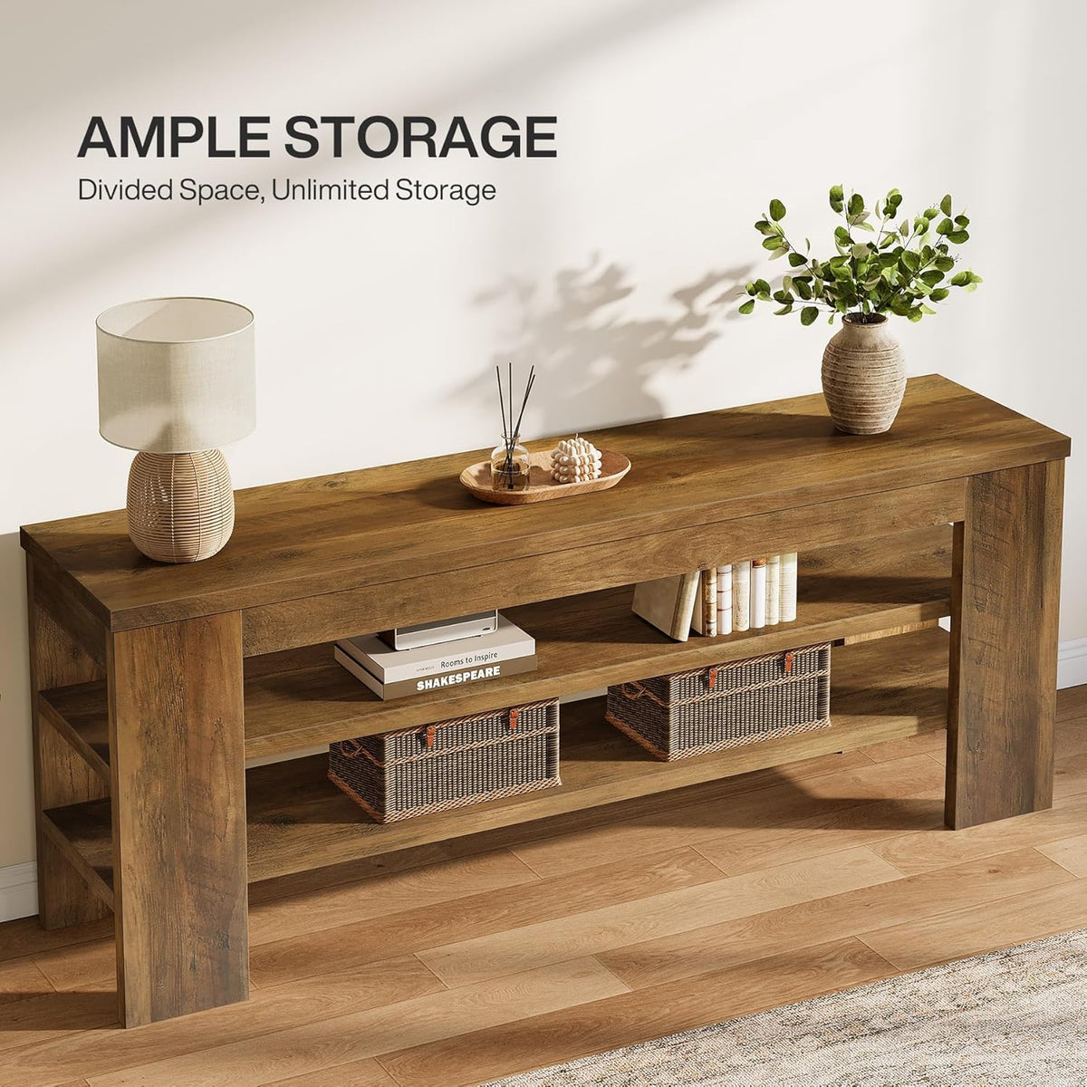 47" TV Stand with 3-Tier Open Storage Shelves Q3259