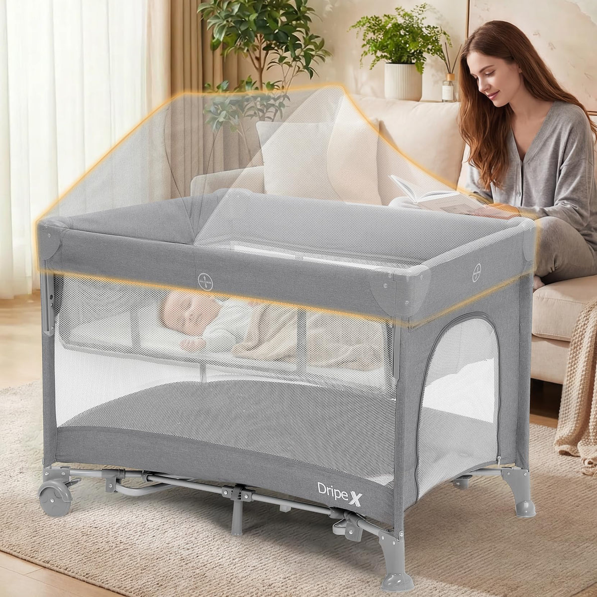 5 in 1 Baby Bassinet Light Grey P681