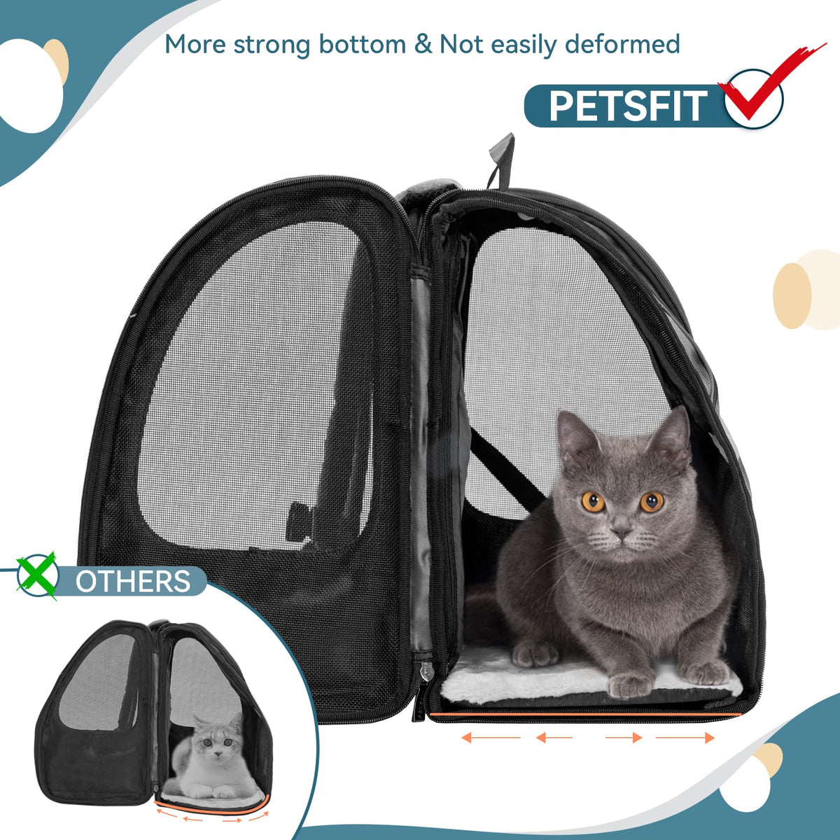Dog Backpack Carrier with Fleece Mat Q761