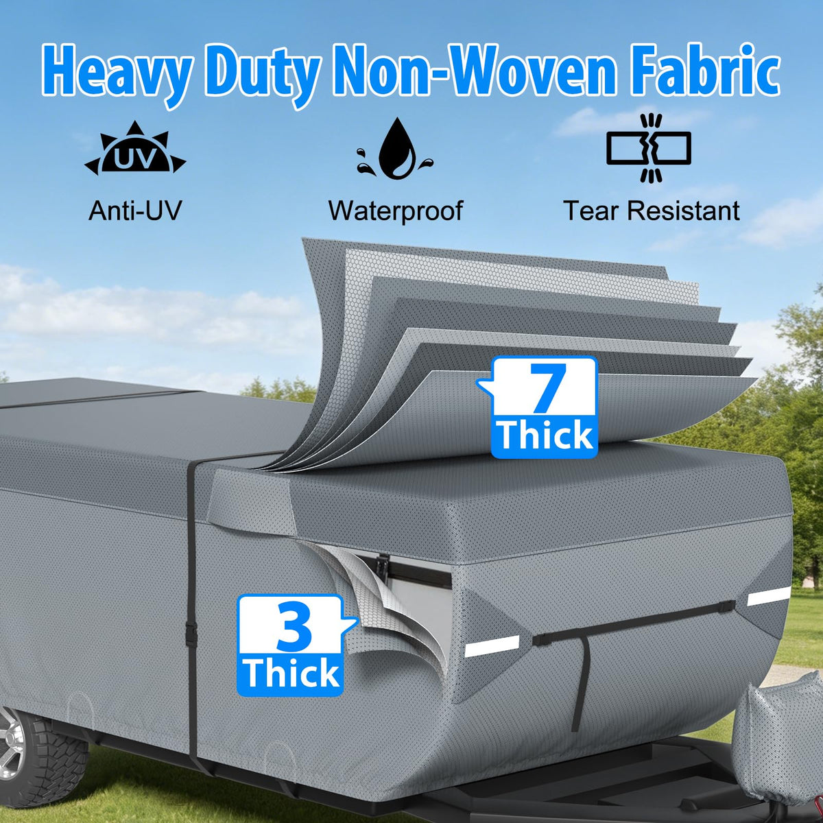 9 Layers 12-14ft Tent Trailer Cover Y551