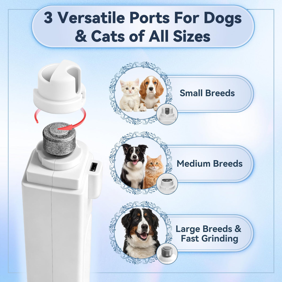 2-in-1 Quiet Electric Pet Nail Clipper & Grinder with Light J63293