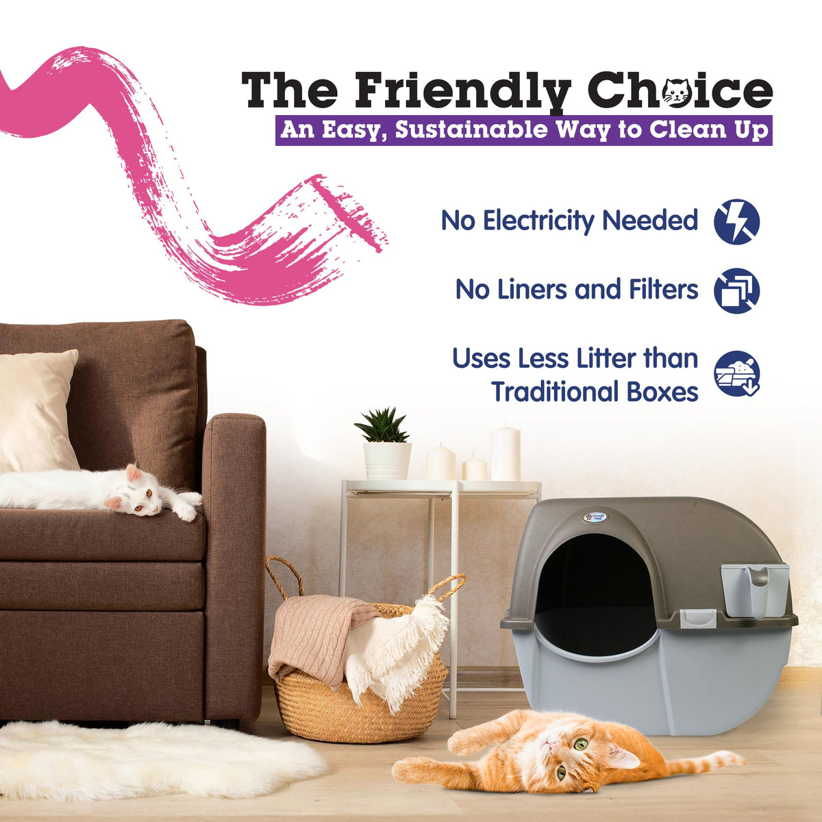 Self Cleaning Litter Box Regular Size Grey B58883