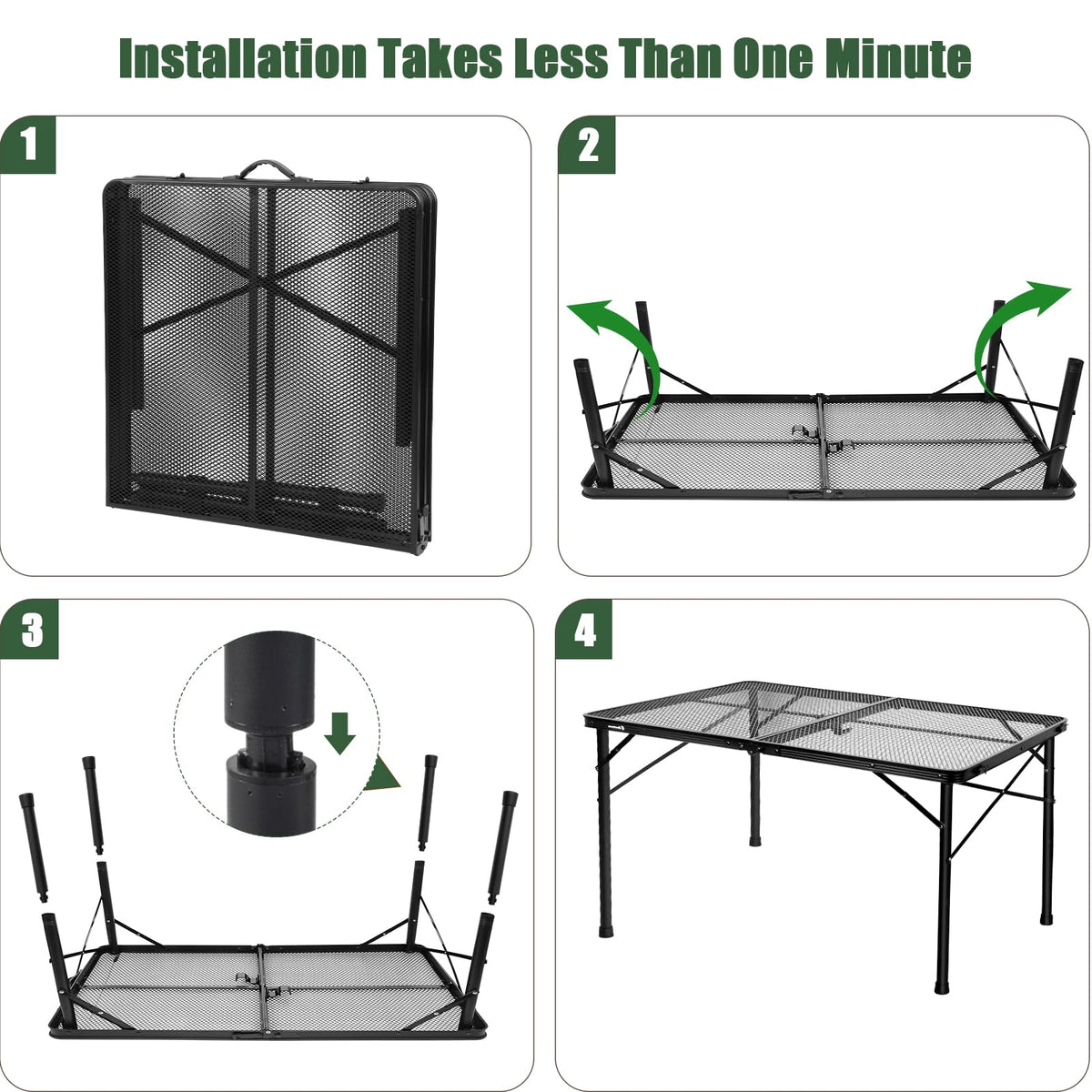 4Ft Metal Folding Camping Table X881767