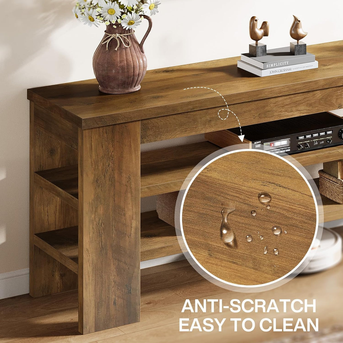 47" TV Stand with 3-Tier Open Storage Shelves Q3259