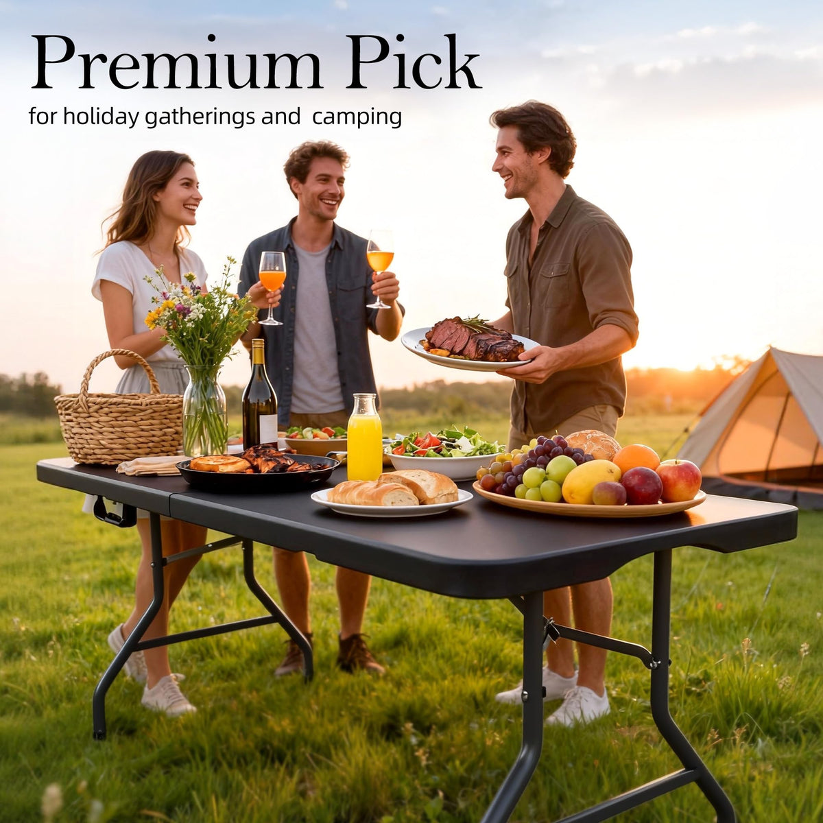 6FT Heavy Duty Foldable Plastic Table J96493