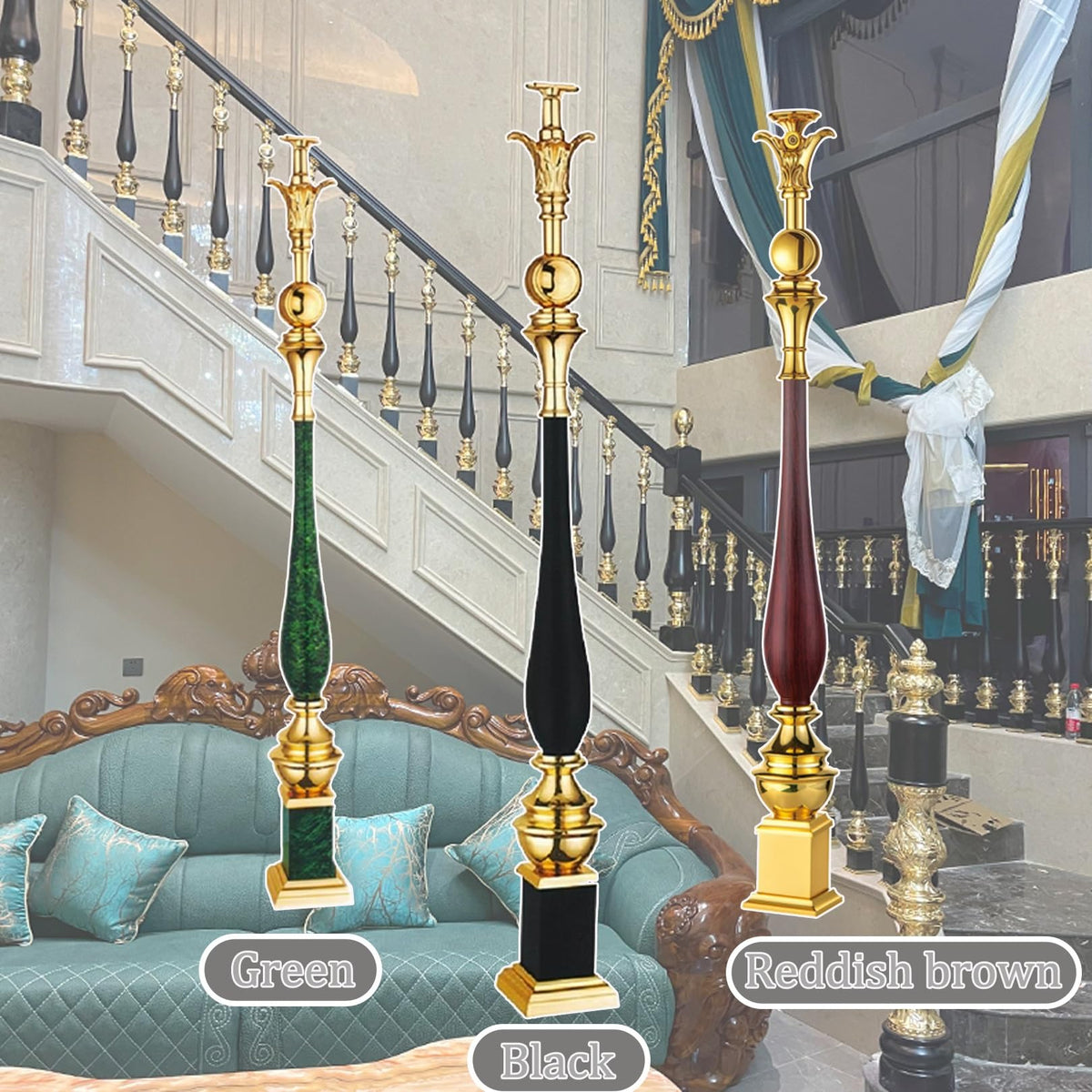 Black 6 Pack Aluminum Alloy Baluster Spindles L813