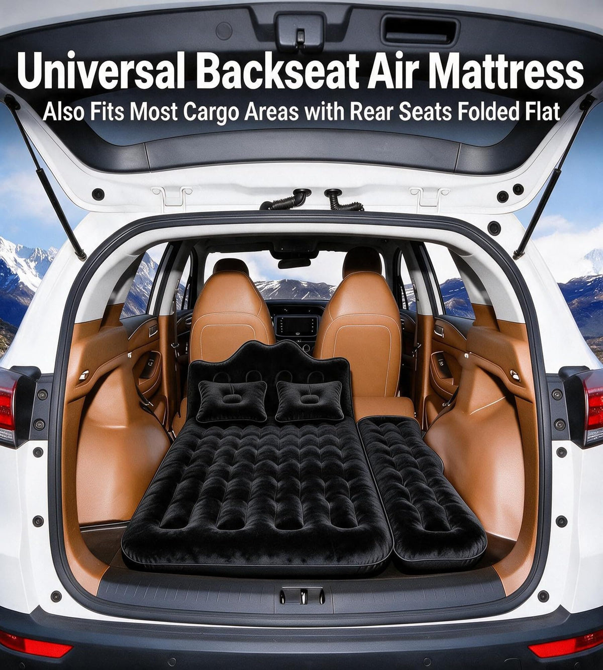 Inflatable Car Air Mattress with Pump & Pillows U8179