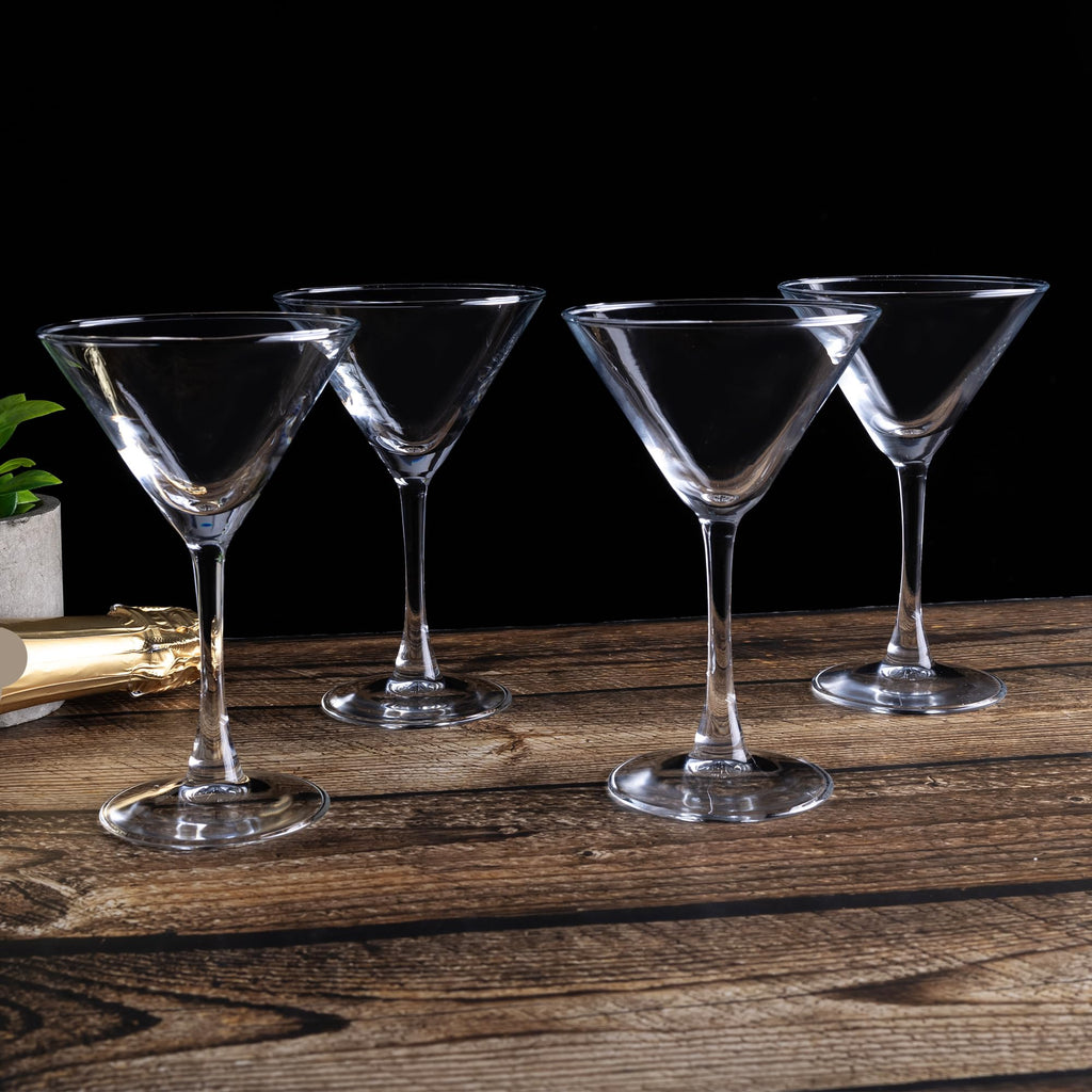 Martini Glasses Set of 7, 6 oz Reusable Cocktail Glasses with Stem S7925