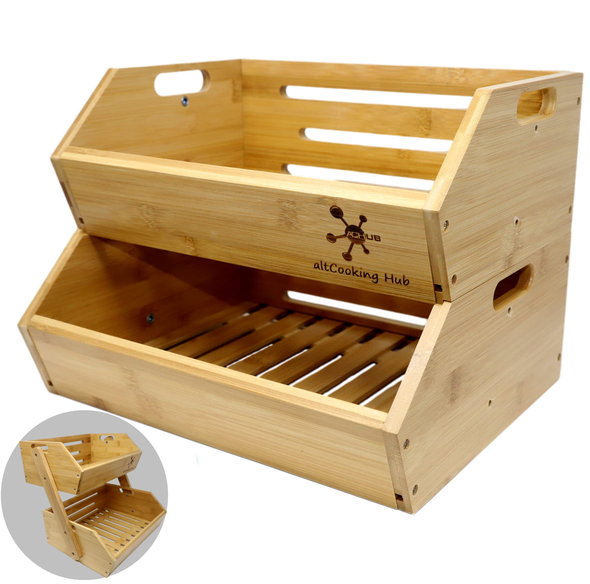 Bamboo Stacking Storage Bin O26121