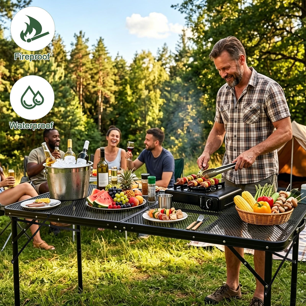 4Ft Metal Folding Camping Table X881767