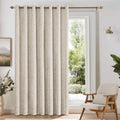 Beige Floral Jacquard Blackout Curtains 100x84 I953816