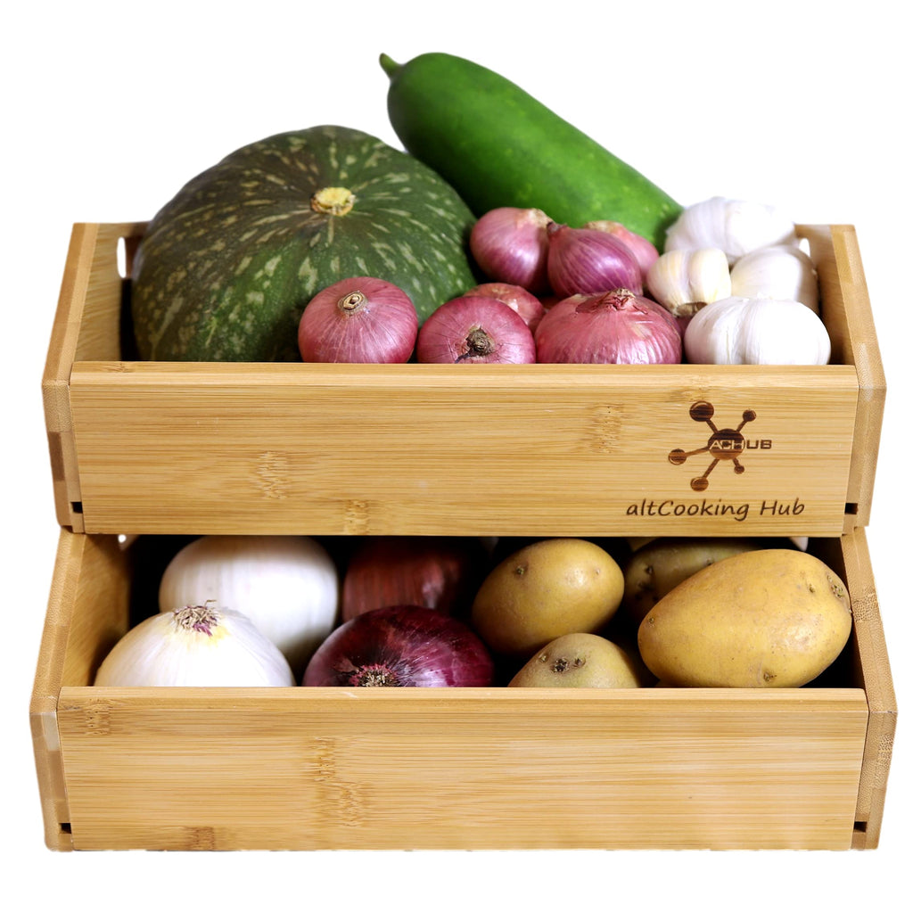 Bamboo Stacking Storage Bin O26121