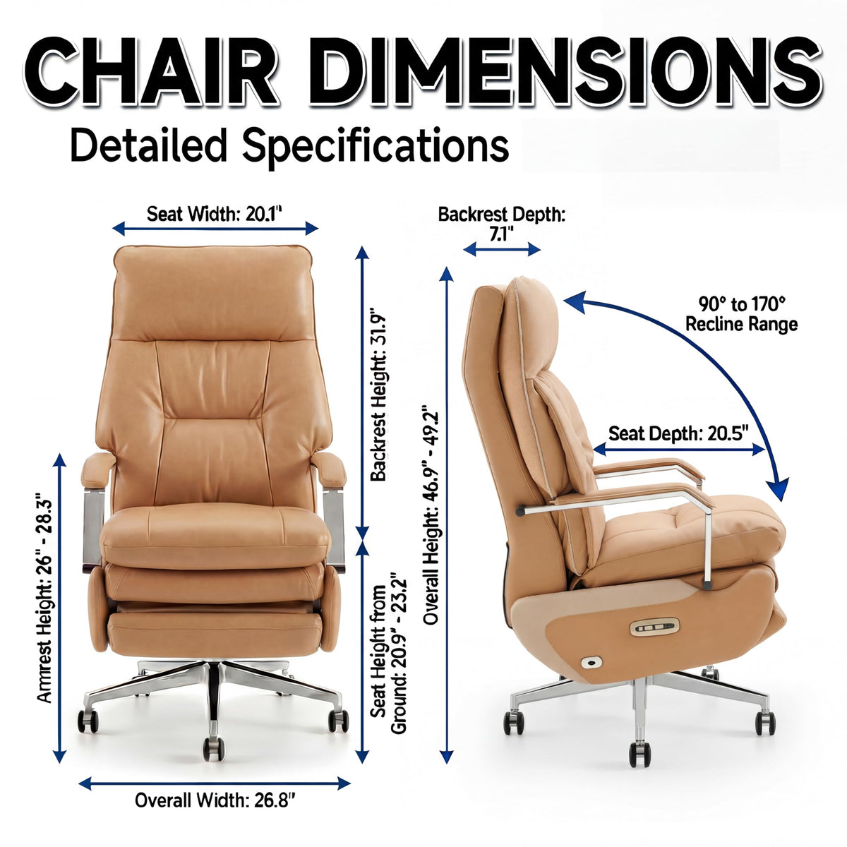 Brown Electric Big & Tall Executive Office Chair M56474