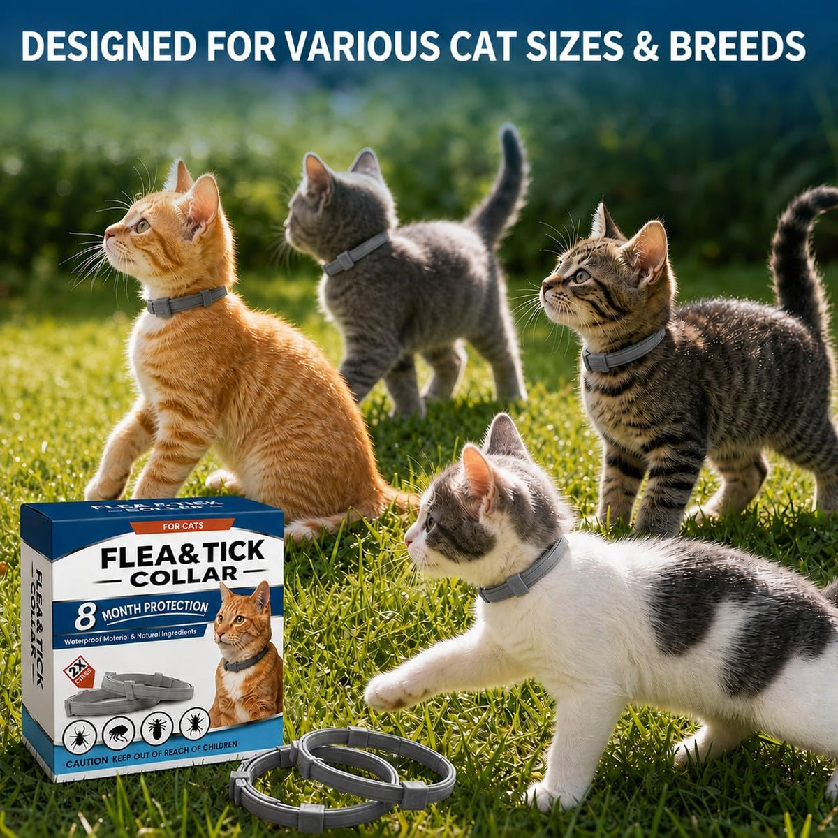 Cat Flea and Tick Collar 4 Pack V562638