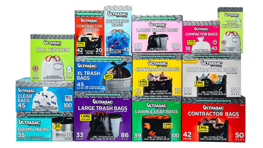 42 Gallons 4 Mil Heavy Duty Contractor Bags 32 Pack with Ties J584