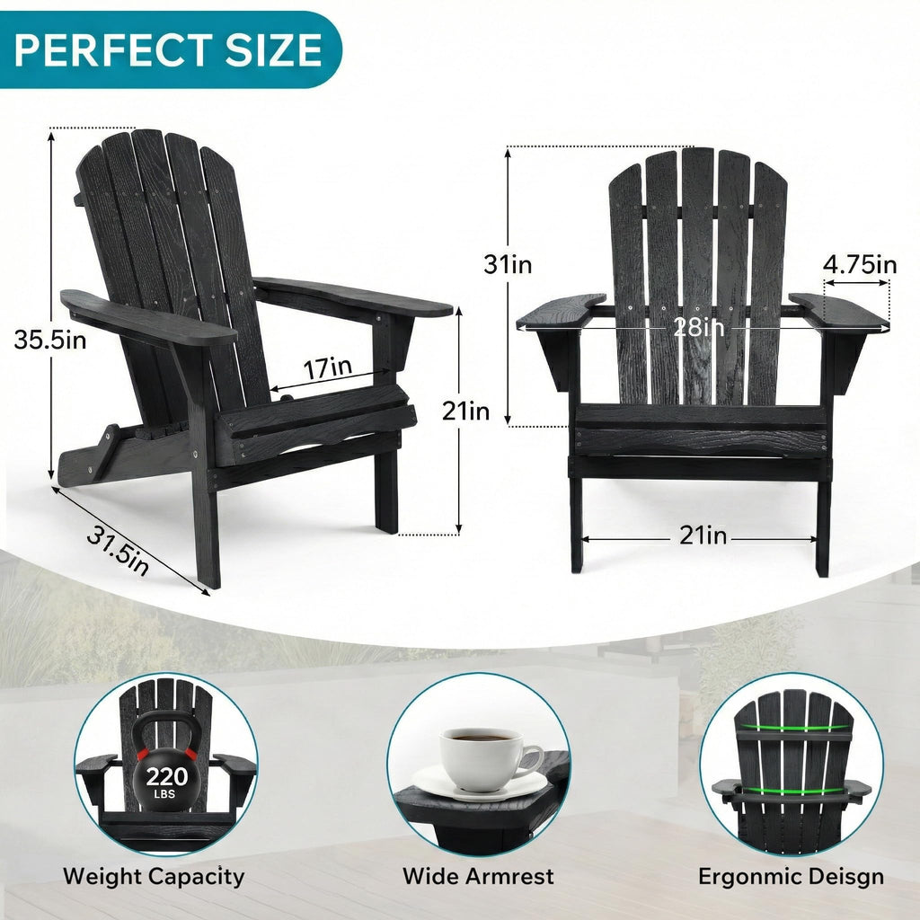 Folding Solid Cedar Wood Adirondack Chair E5697