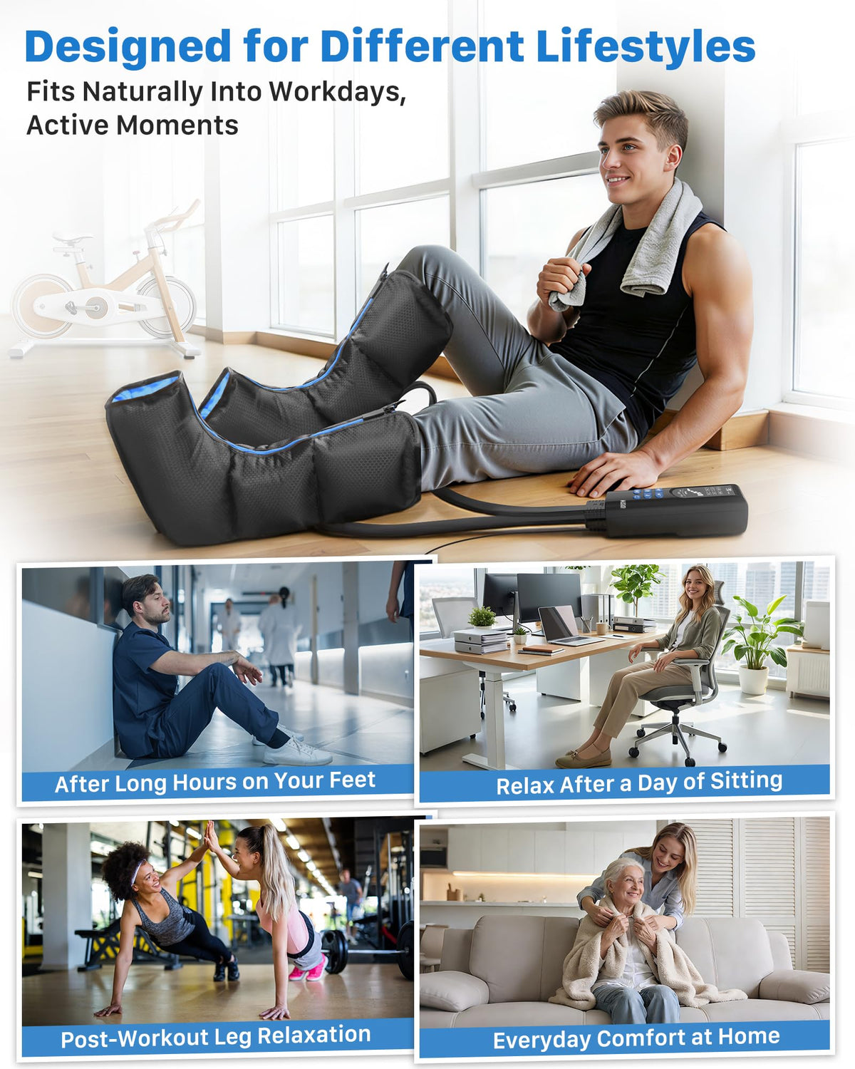 Air Compression Leg Massager with Heat L379
