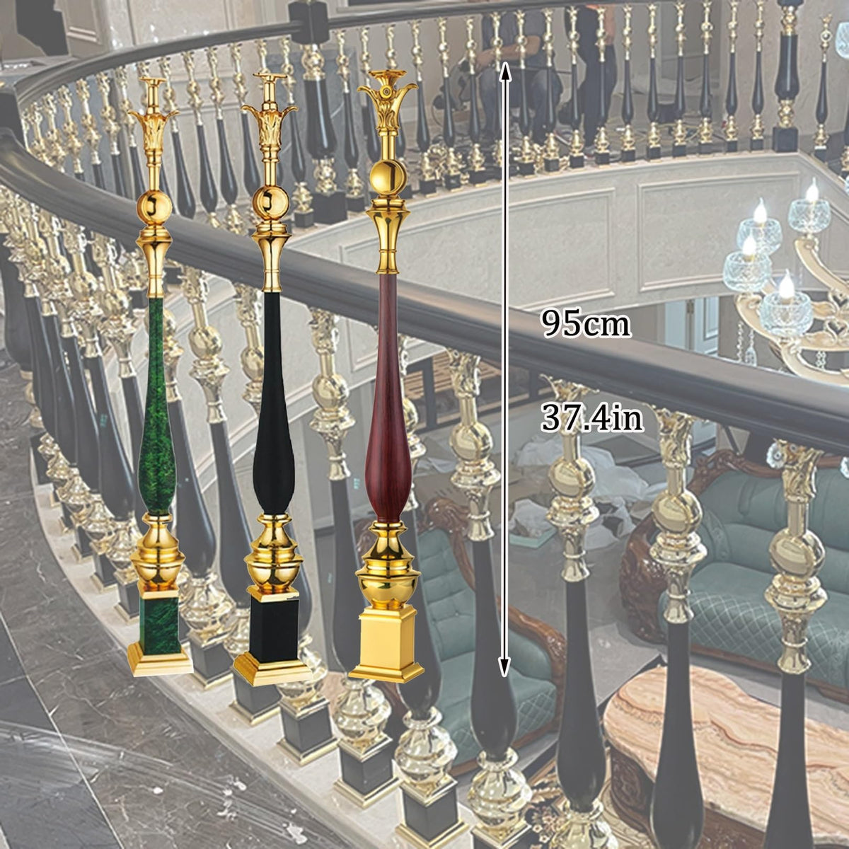 Black 6 Pack Aluminum Alloy Baluster Spindles L813