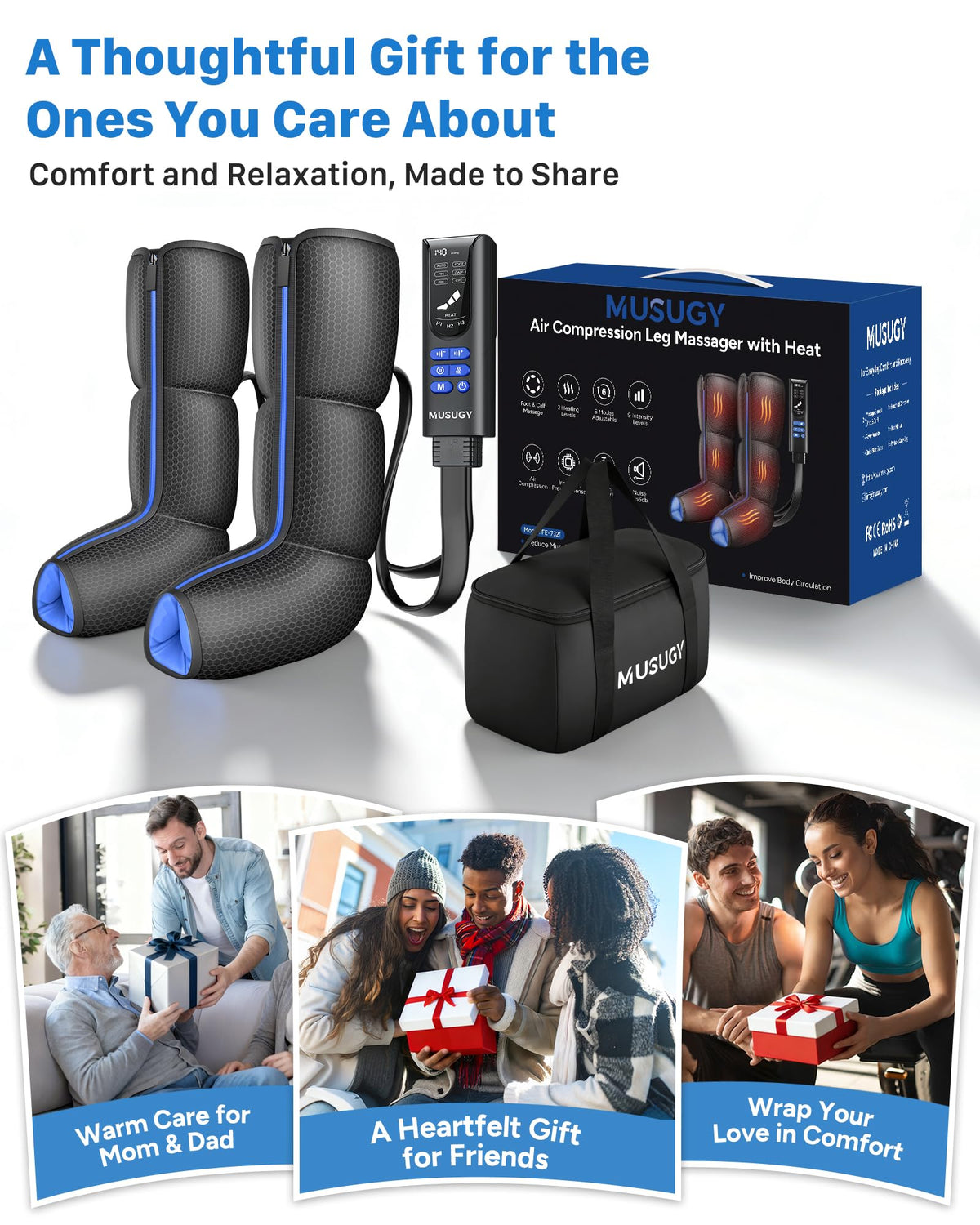 Air Compression Leg Massager with Heat L379