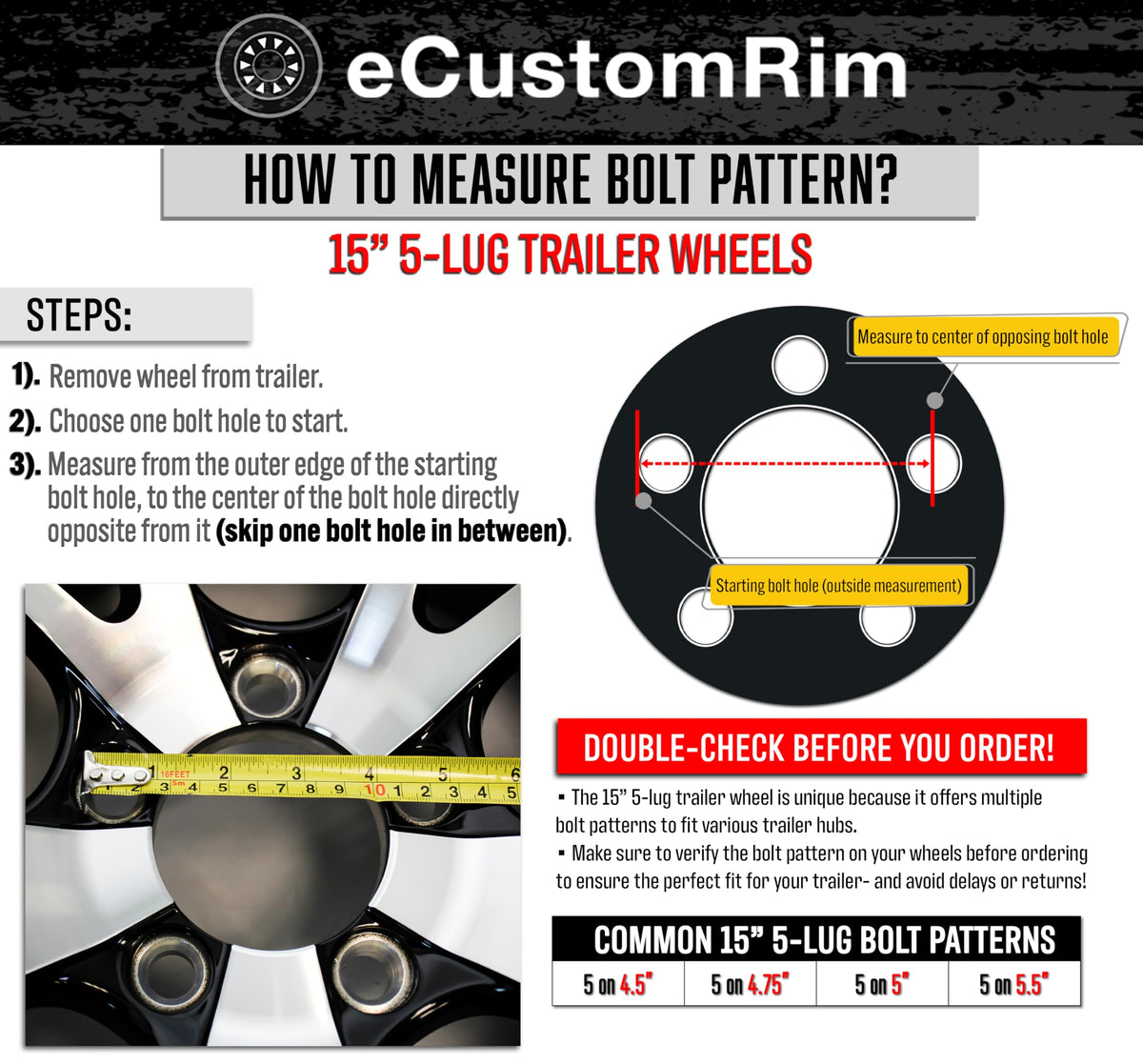 White 5 Lug Trailer Tire Rim Assembly Q791