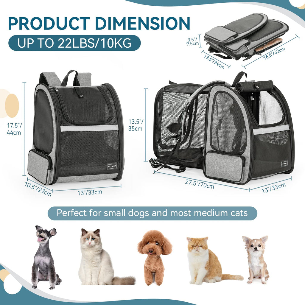 Dog Backpack Carrier with Fleece Mat Q761