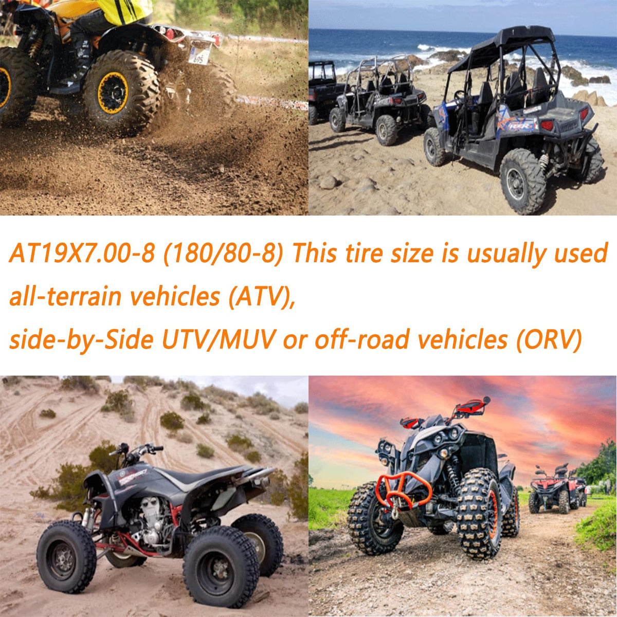 Pack of 2 19x7-8 Off-Road ATV/UTV Tires C32645