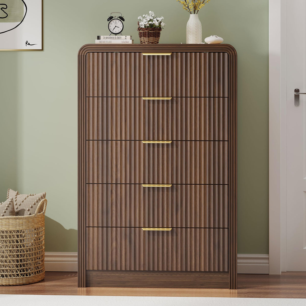 Fluted 5 Drawers Dresser L40485